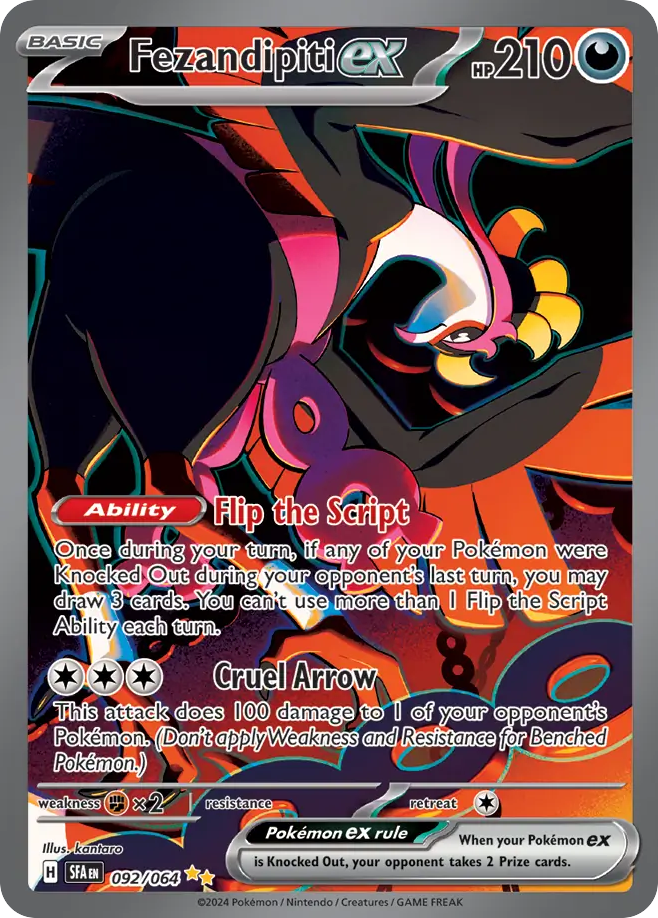 Fezandipiti ex – Shrouded Fable 092/064 Pokémon card