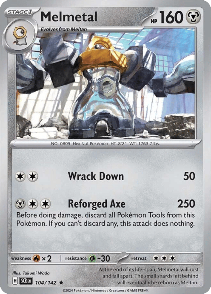 Melmetal – Stellar Crown 104/142 Pokémon card