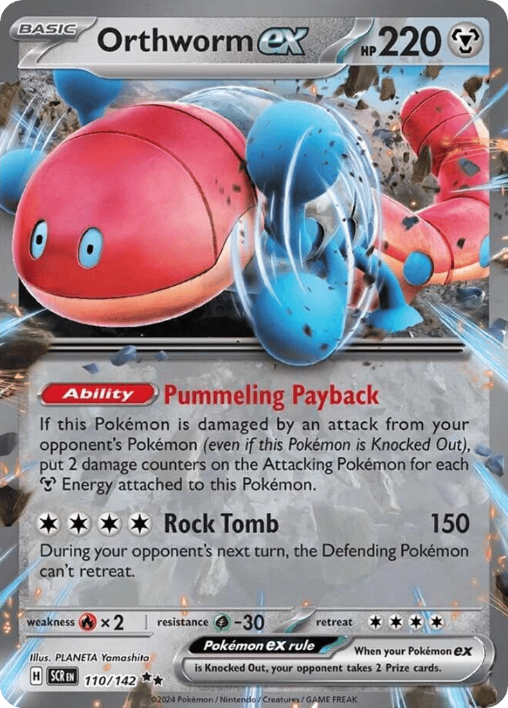 Orthworm ex – Stellar Crown 110/142 Pokémon card