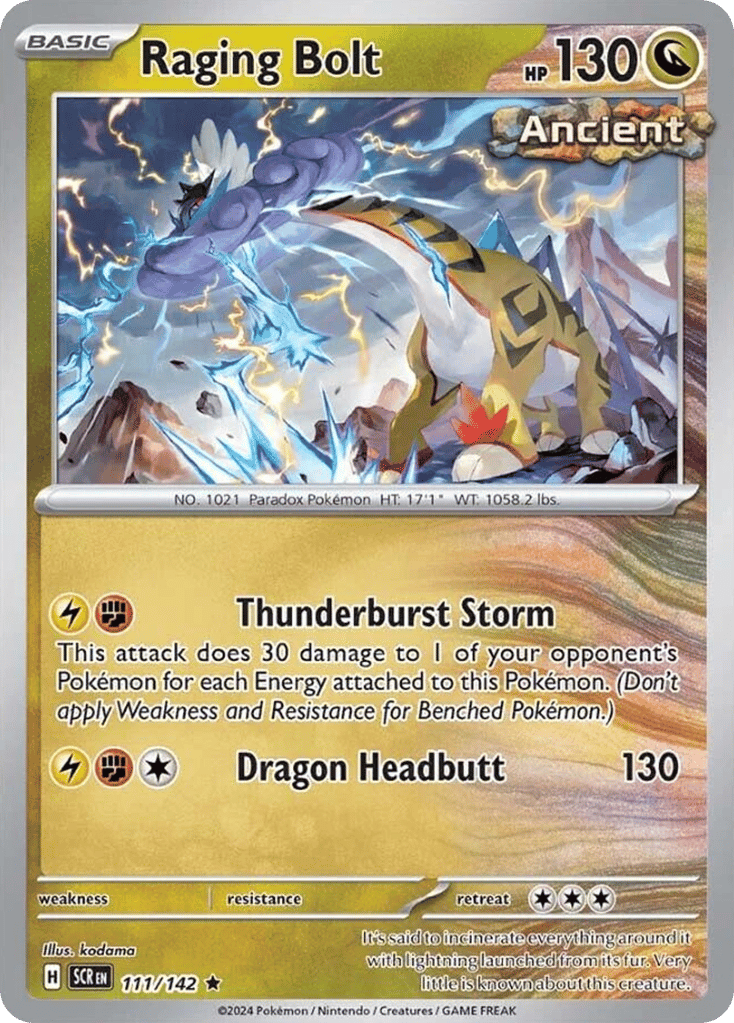 Raging Bolt – Stellar Crown 111/142 Pokémon card