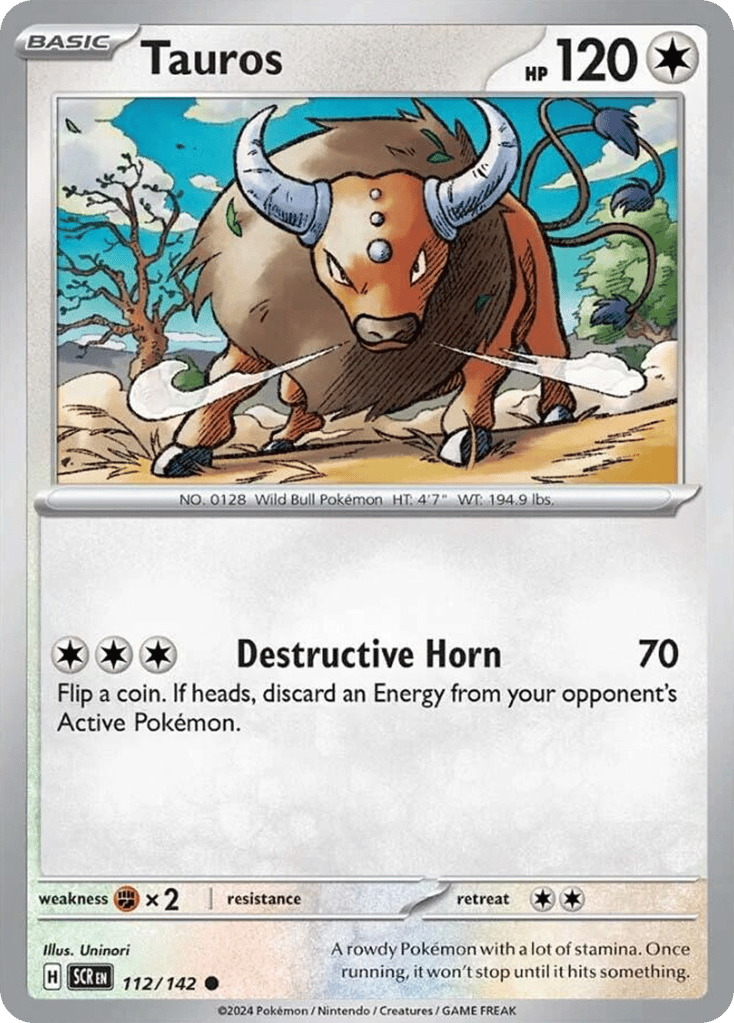 Tauros – Stellar Crown 112/142 Pokémon card