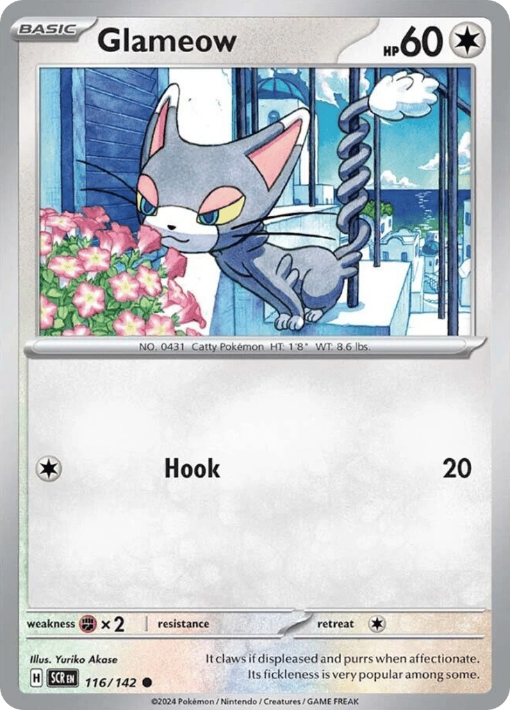 Glameow – Stellar Crown 116/142 Pokémon card