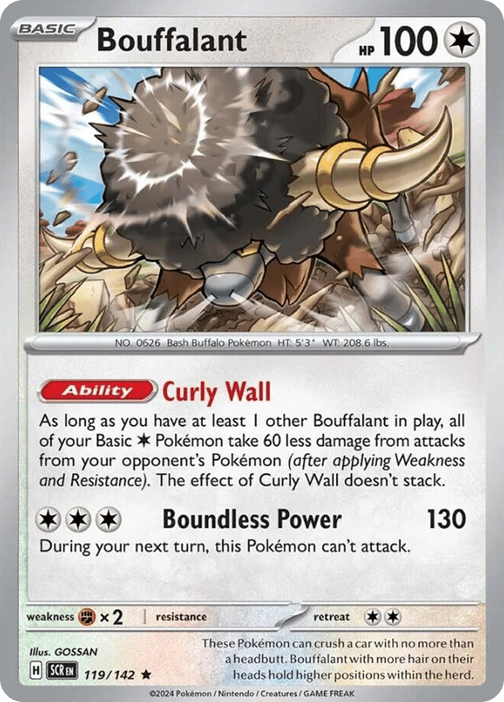 Bouffalant – Stellar Crown 119/142 Pokémon card