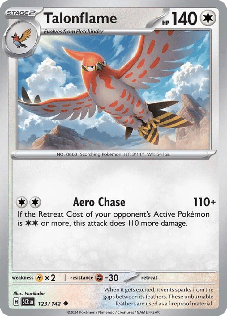Talonflame – Stellar Crown 123/142 Pokémon card