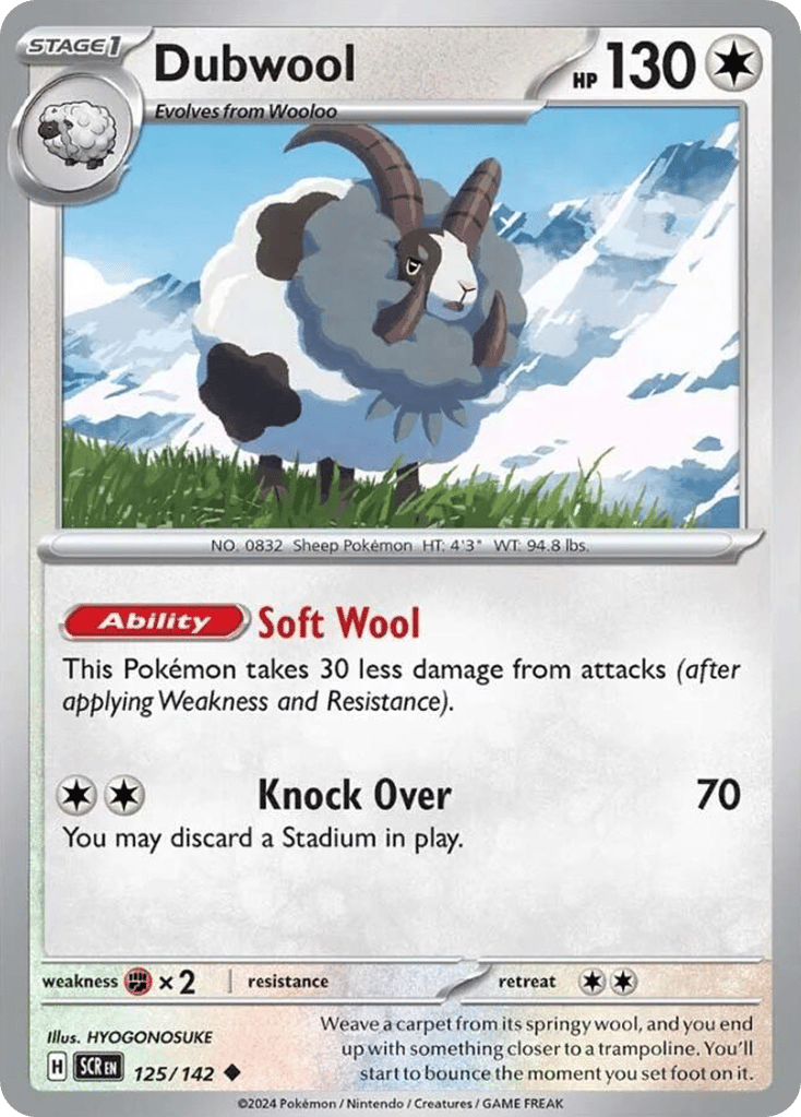 Dubwool – Stellar Crown 125/142 Pokémon card