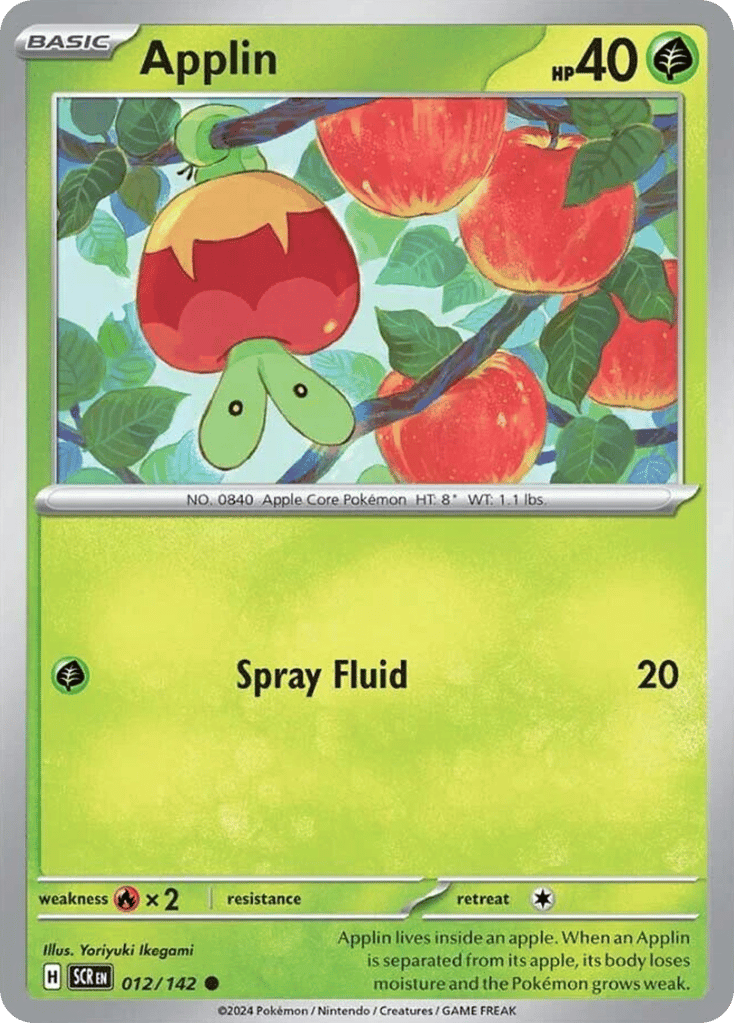 Applin – Stellar Crown 012/142 Pokémon card