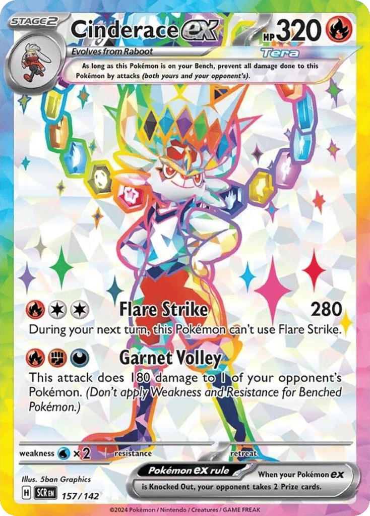 Cinderace ex – Stellar Crown 157/142 Pokémon card