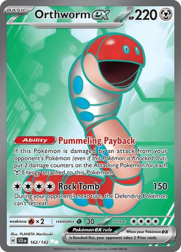 Orthworm ex – Stellar Crown 162/142 Pokémon card