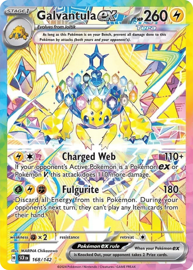 Galvantula ex – Stellar Crown 168/142 Pokémon card