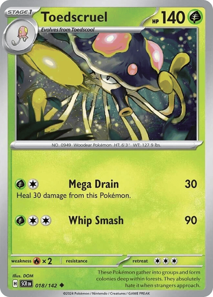 Toedscruel – Stellar Crown 018/142 Pokémon card