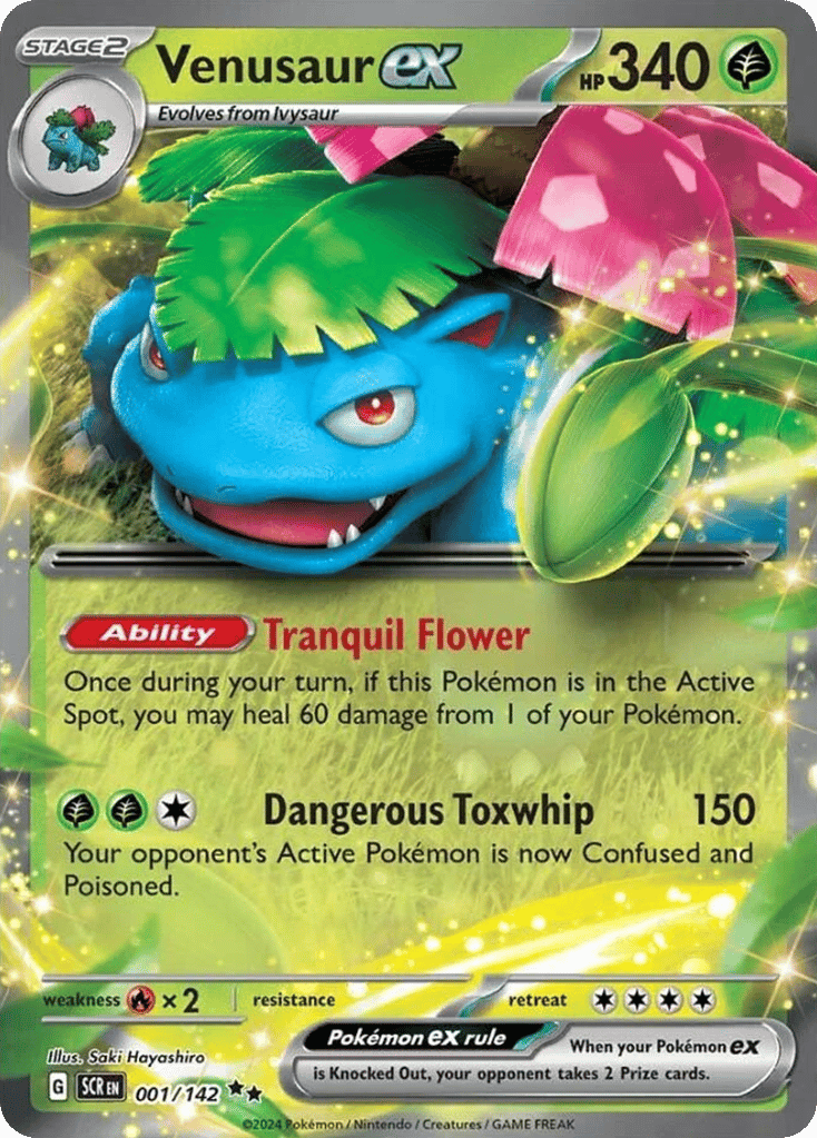 Venusaur ex – Stellar Crown 001/142 Pokémon card