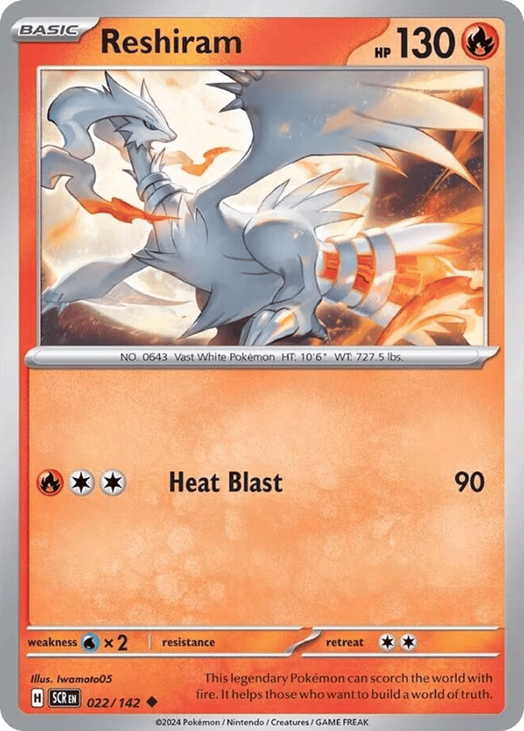 Reshiram – Stellar Crown 022/142 Pokémon card