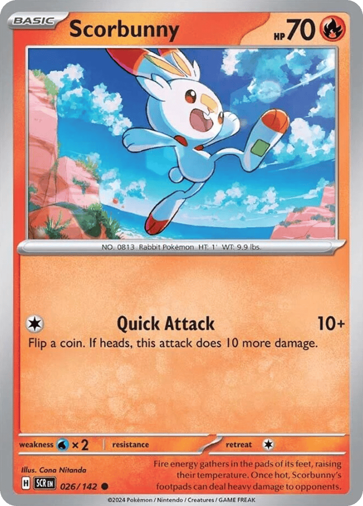 Scorbunny – Stellar Crown 026/142 Pokémon card