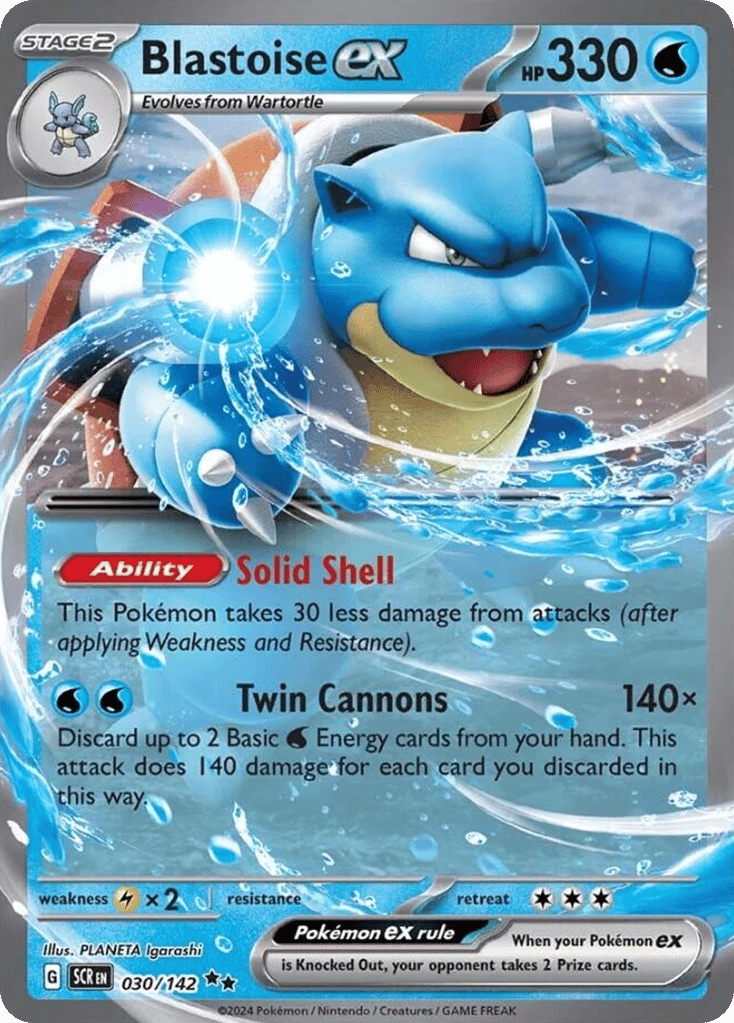 Blastoise ex – Stellar Crown 030/142 Pokémon card