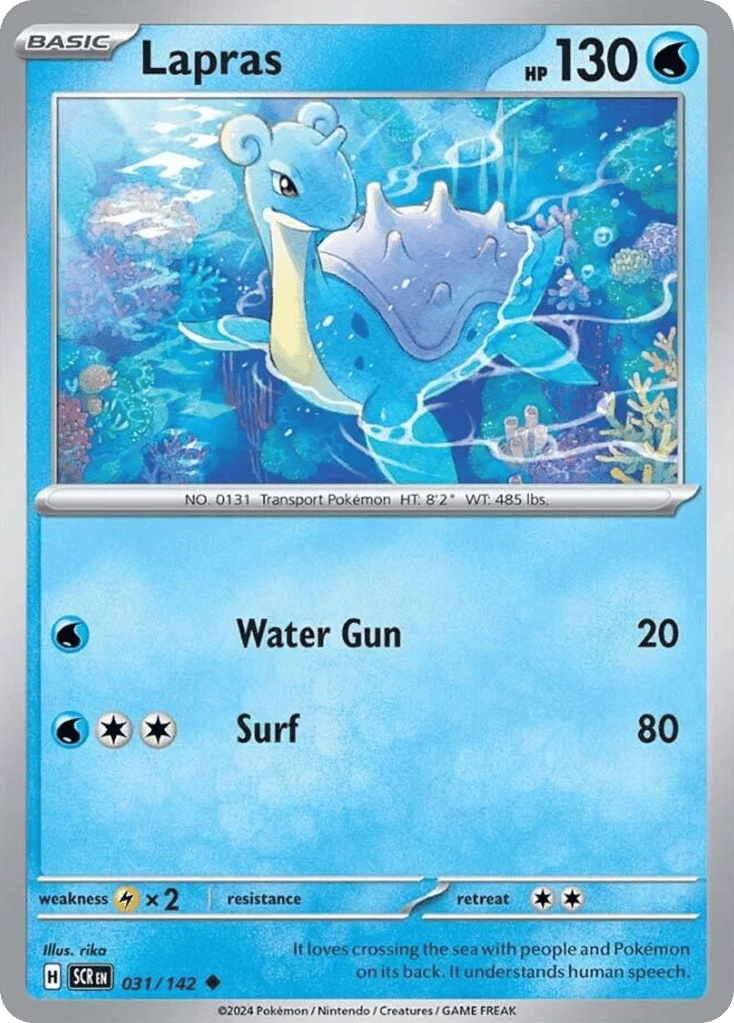 Lapras – Stellar Crown 031/142 Pokémon card