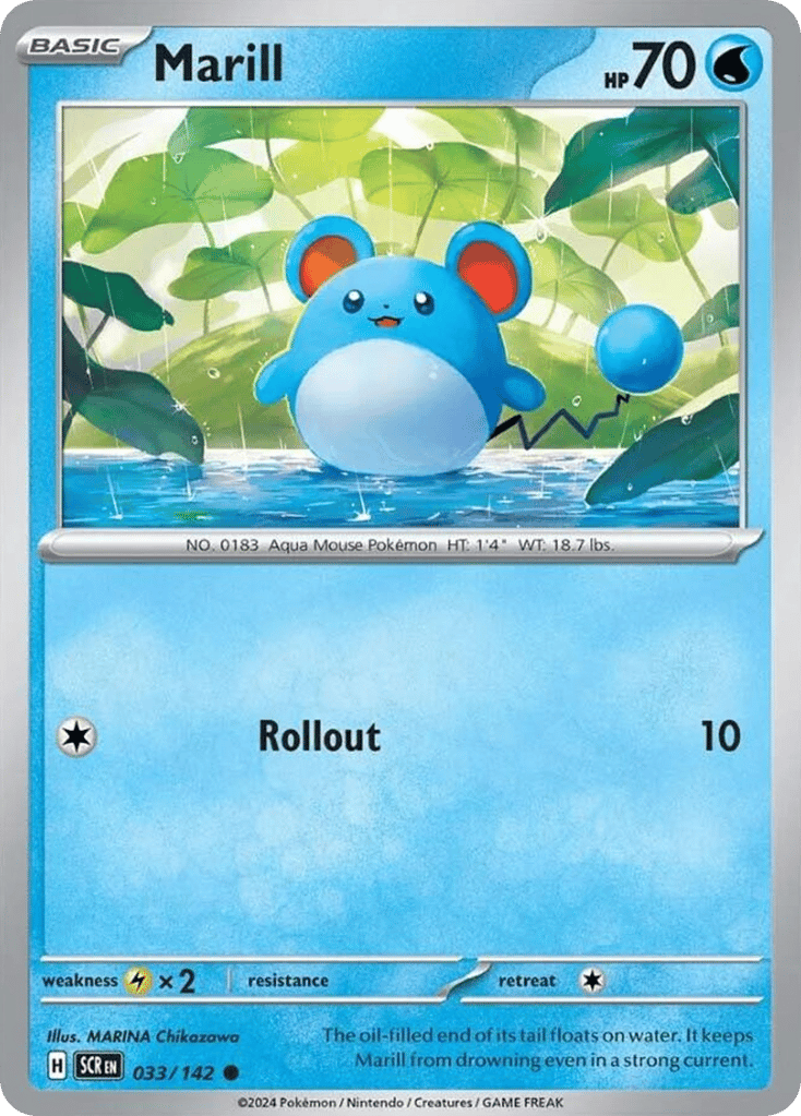 Marill – Stellar Crown 033/142 Pokémon card