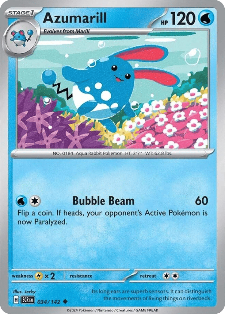 Azumarill – Stellar Crown 034/142 Pokémon card