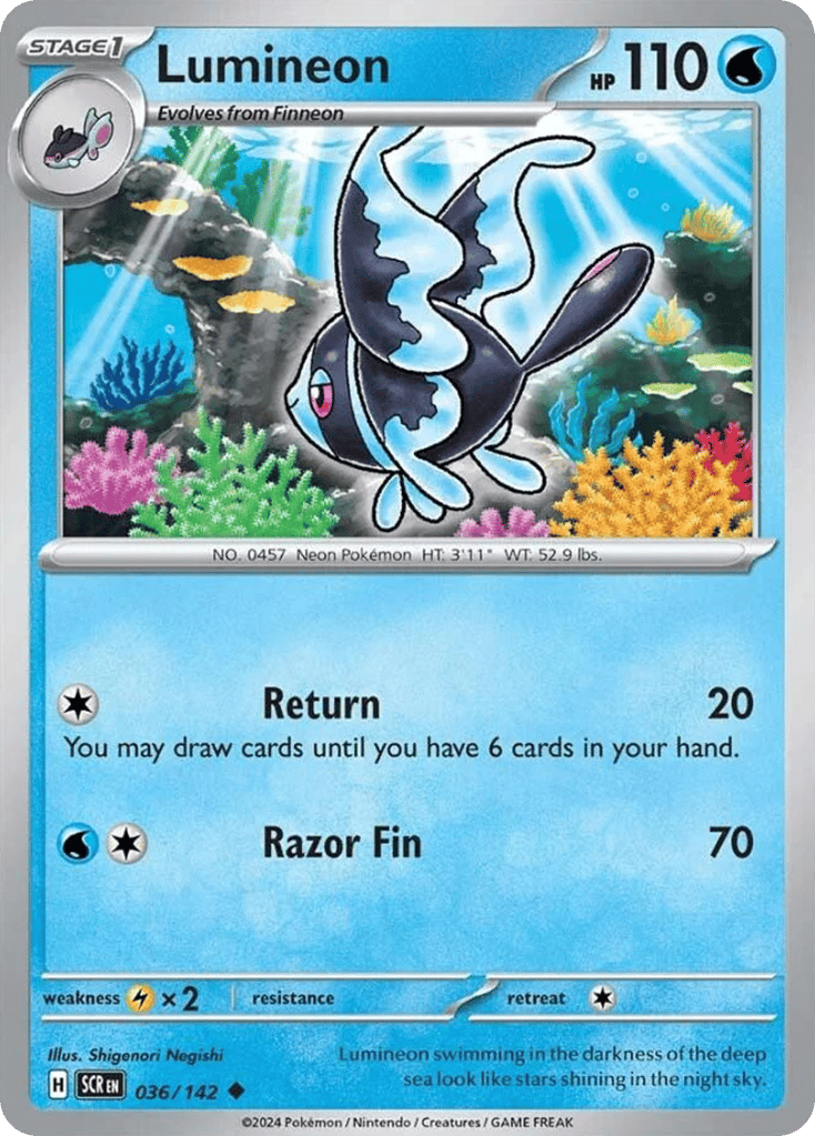Lumineon – Stellar Crown 036/142 Pokémon card
