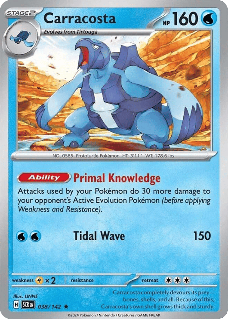 Carracosta – Stellar Crown 038/142 Pokémon card