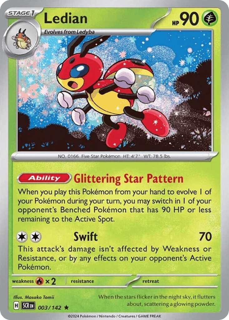 Ledian – Stellar Crown 003/142 Pokémon card