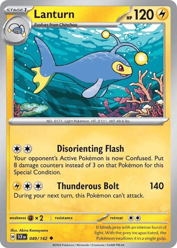 Lanturn – Stellar Crown 049/142 Pokémon card