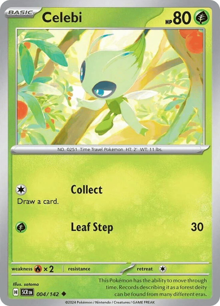 Celebi – Stellar Crown 004/142 Pokémon card