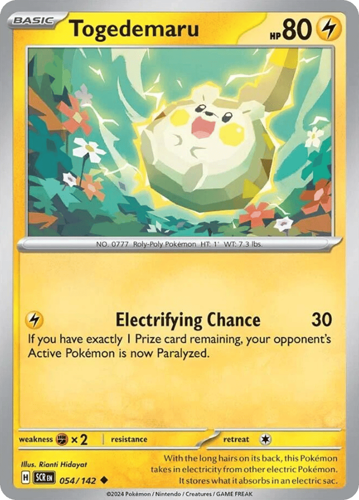 Togedemaru – Stellar Crown 054/142 Pokémon card