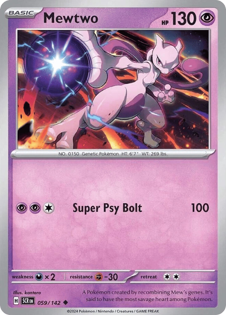 Mewtwo – Stellar Crown 059/142 Pokémon card