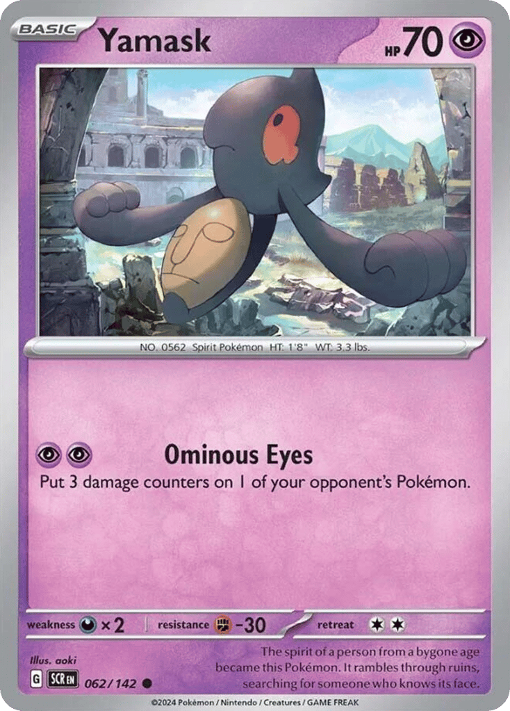 Yamask – Stellar Crown 062/142 Pokémon card