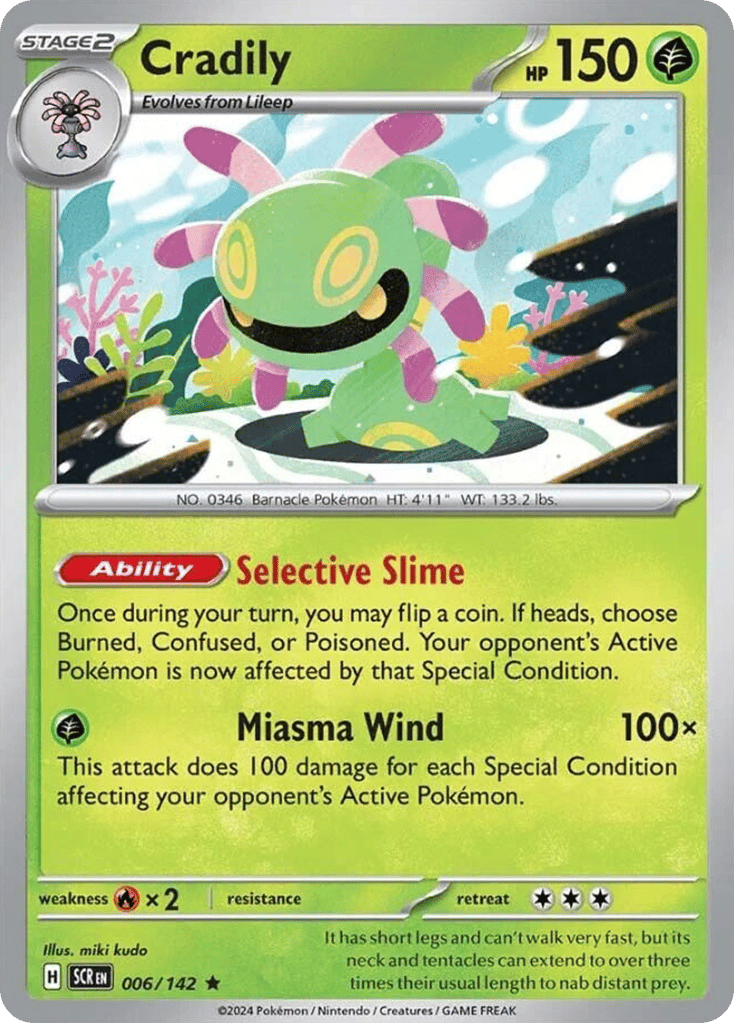 Cradily – Stellar Crown 006/142 Pokémon card