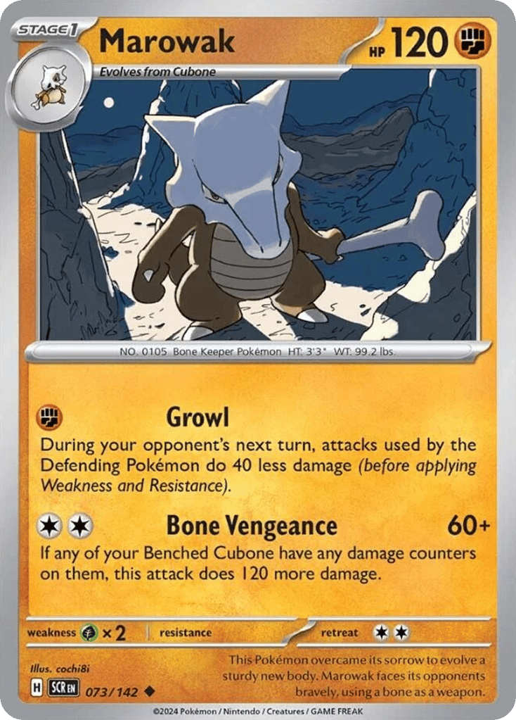Marowak – Stellar Crown 073/142 Pokémon card