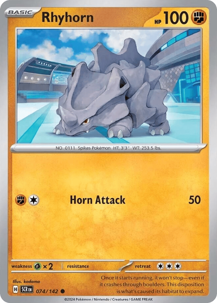 Rhyhorn – Stellar Crown 074/142 Pokémon card