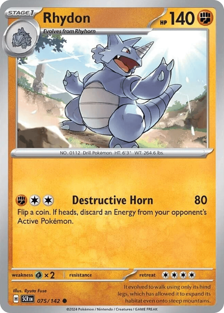 Rhydon – Stellar Crown 075/142 Pokémon card