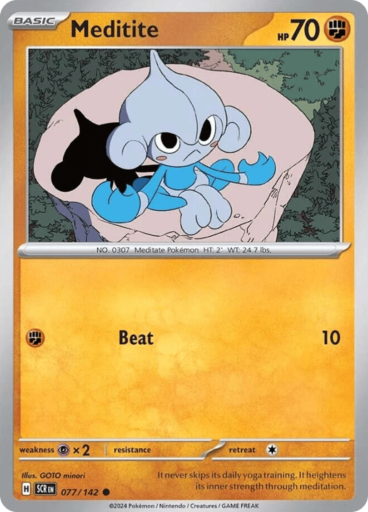 Meditite – Stellar Crown 077/142 Pokémon card