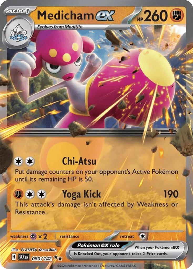 Medicham ex – Stellar Crown 080/142 Pokémon card