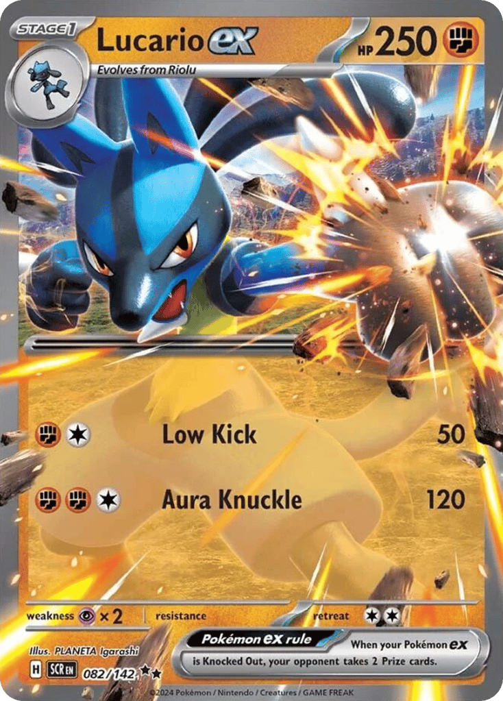 Lucario ex – Stellar Crown 082/142 Pokémon card