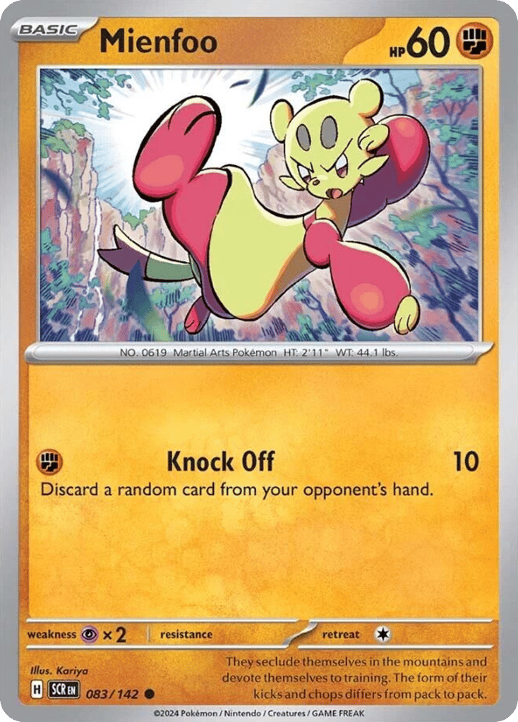Mienfoo – Stellar Crown 083/142 Pokémon card