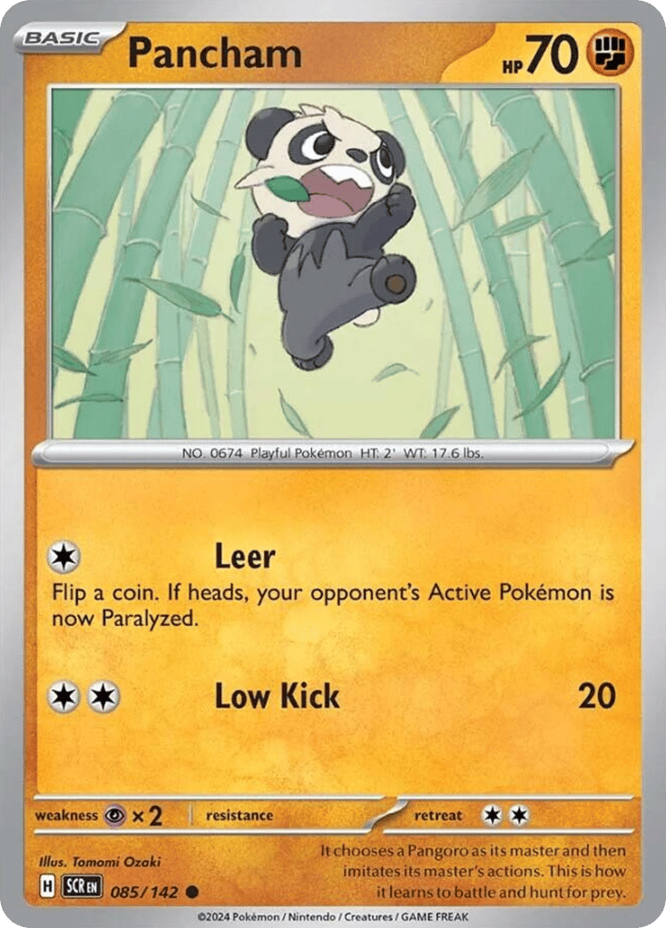 Pancham – Stellar Crown 085/142 Pokémon card