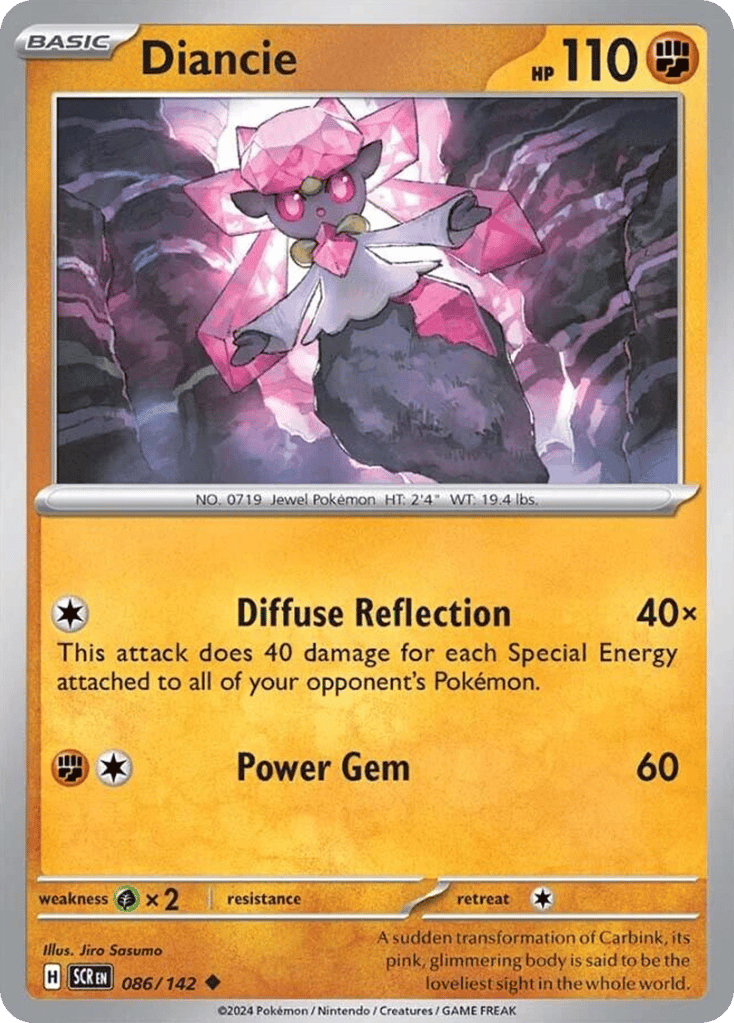 Diancie – Stellar Crown 086/142 Pokémon card