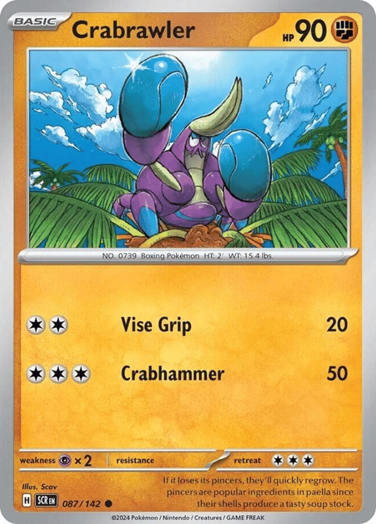 Crabrawler – Stellar Crown 087/142 Pokémon card
