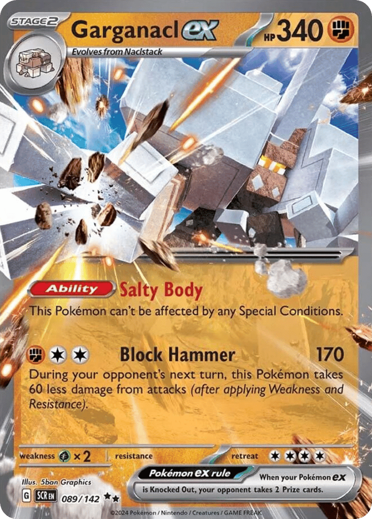 Garganacl ex – Stellar Crown 089/142 Pokémon card