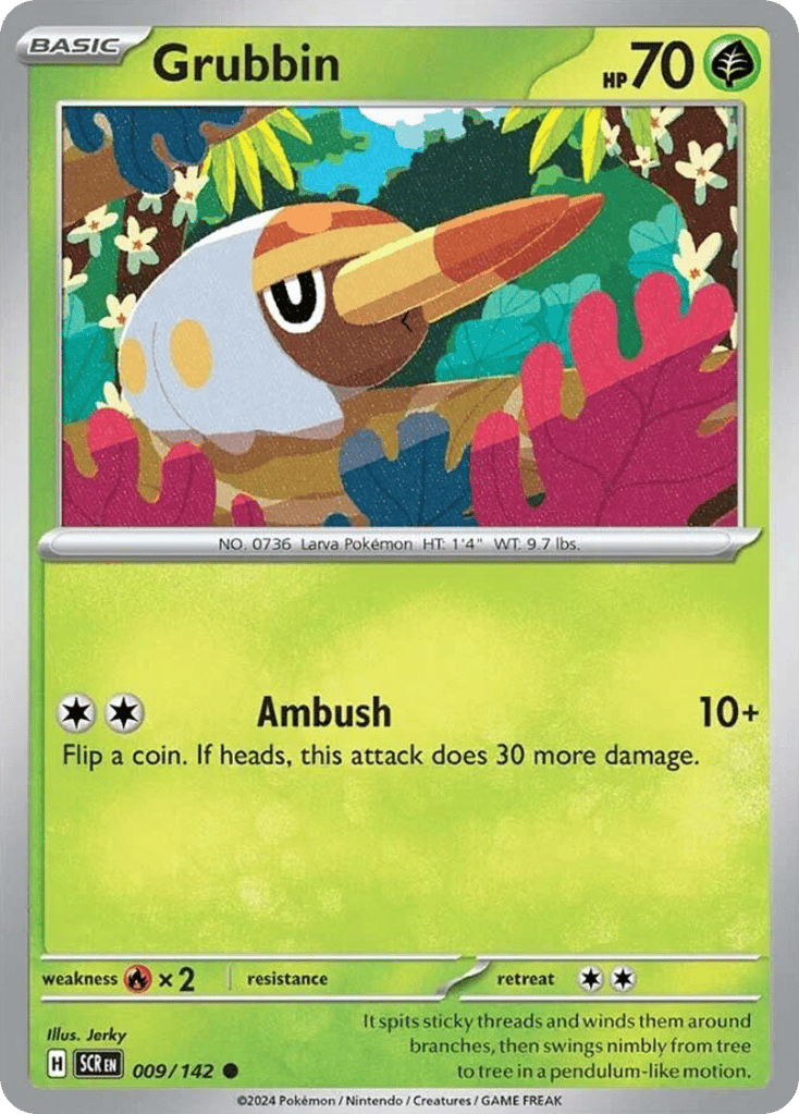 Grubbin – Stellar Crown 009/142 Pokémon card