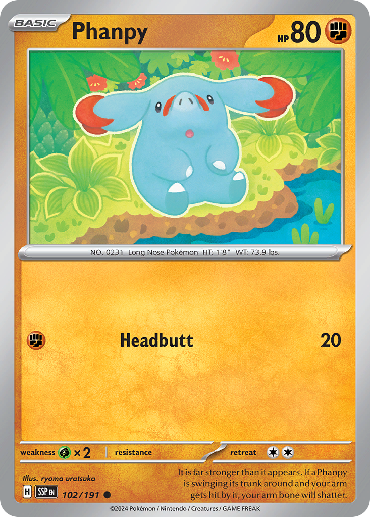 Phanpy – Surging Sparks 102/191 Pokémon card