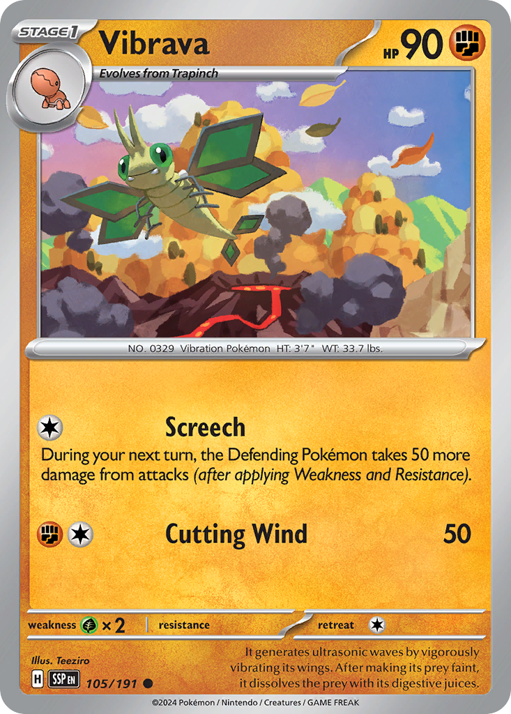 Vibrava – Surging Sparks 105/191 Pokémon card