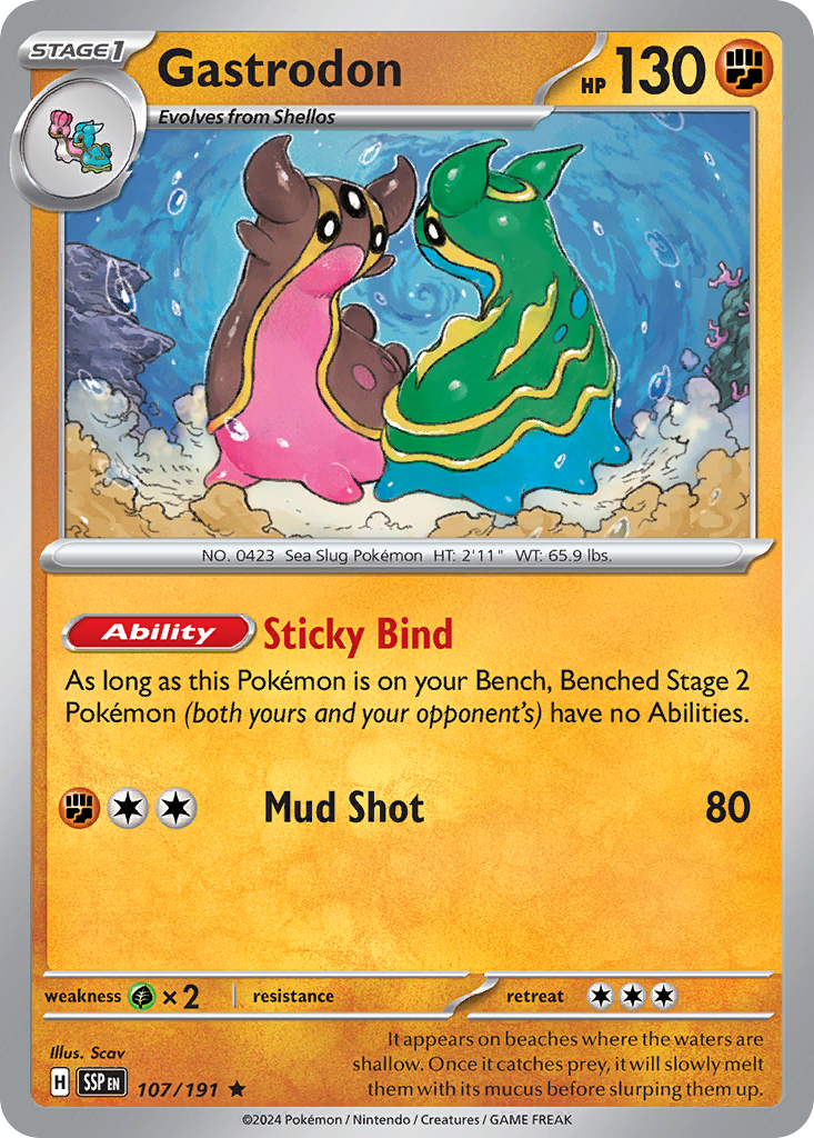 Gastrodon – Surging Sparks 107/191 Pokémon card