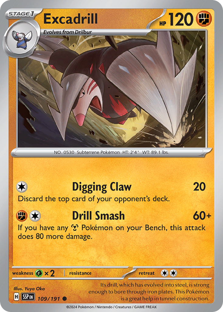 Excadrill – Surging Sparks 109/191 Pokémon card