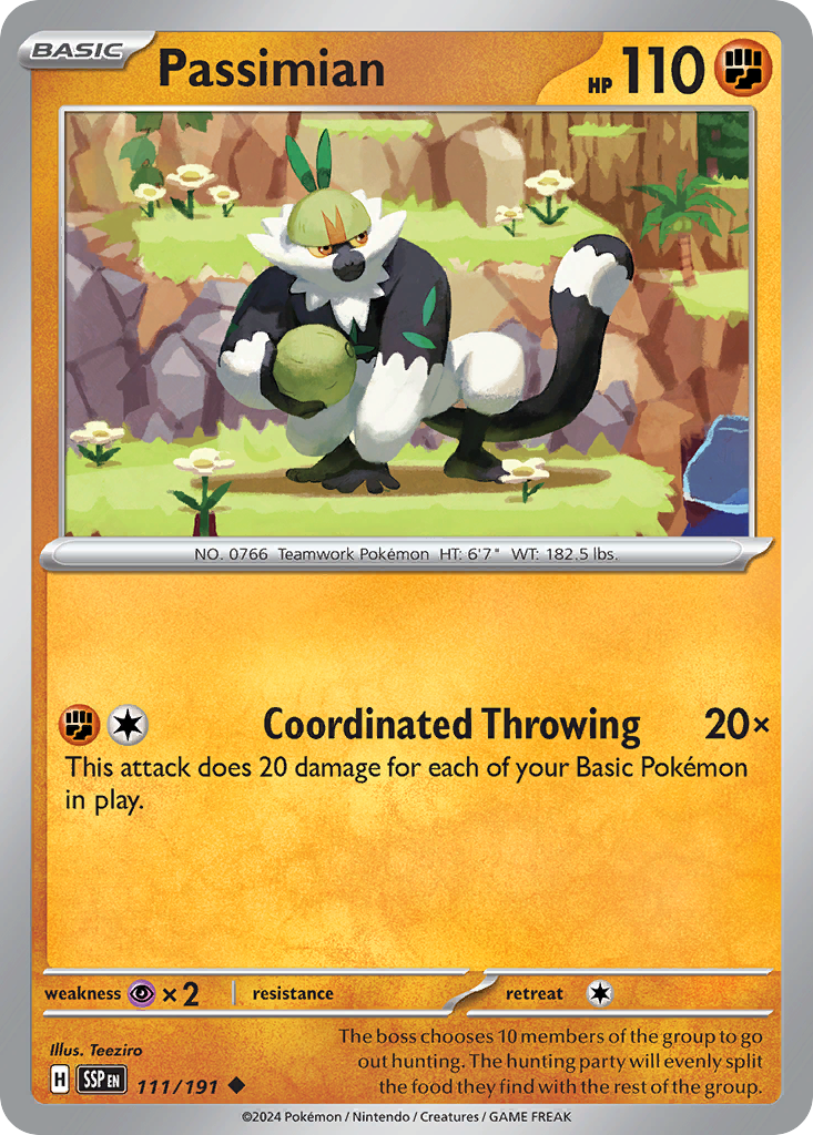 Passimian – Surging Sparks 111/191 Pokémon card