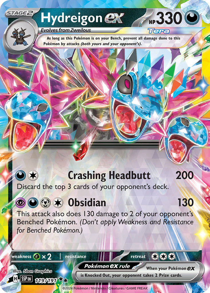 Hydreigon ex – Surging Sparks 119/191 Pokémon card