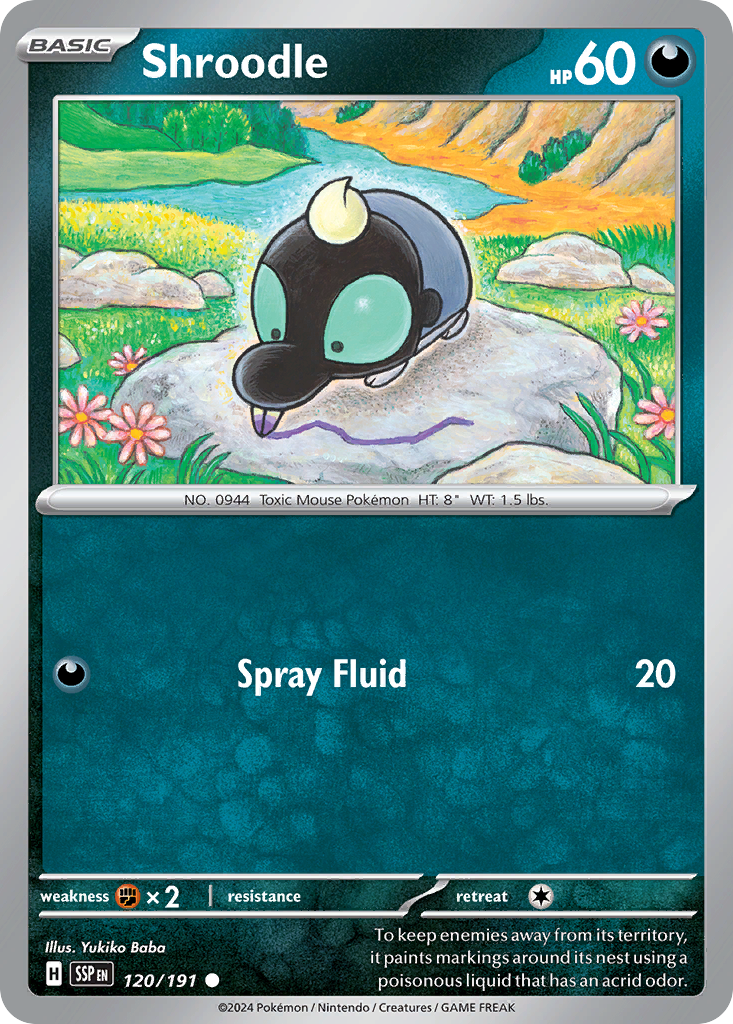 Shroodle – Surging Sparks 120/191 Pokémon card