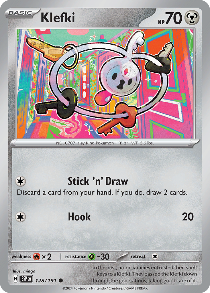 Klefki – Surging Sparks 128/191 Pokémon card